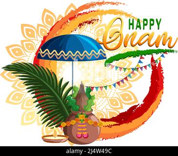 Onam Hindu Ernte Festival Poster Illustration Stock Vektor