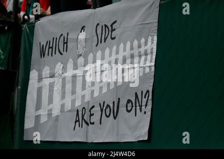 Portland, USA. 17. April 2022. Der FC Portland Thorns besiegte die San Diego Wave 3-2 in der Vorsaison der National Women's Soccer League Challenge Cup-Serie mit drei Toren in der ersten Halbzeit, wobei er in der zweiten Halbzeit zwei Tore aufgab. (Foto von John Rudoff/Sipa USA) Quelle: SIPA USA/Alamy Live News Stockfoto