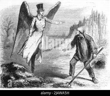 Repräsentation von (1783-1834) Lors de sa Vision de l'archange Raphael vetu d'une redingote qui lui aurait dit d'aller voir le roi Louis XVIII pour remettre de l'ordre dans le Pays 1816 - Tiefdruck tiree de 'causes celebres' Collection privee Stockfoto