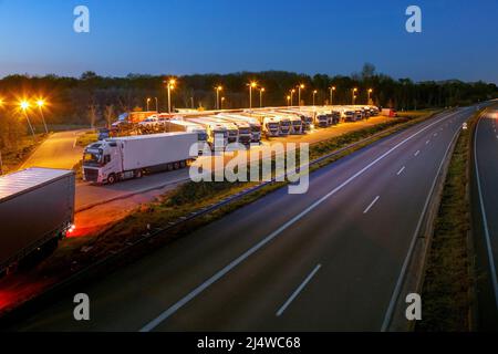 Rastplatz Neufelder Heide an der A40 Stockfoto