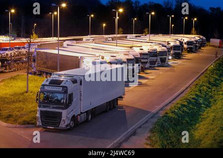 Rastplatz Neufelder Heide an der A40 Stockfoto