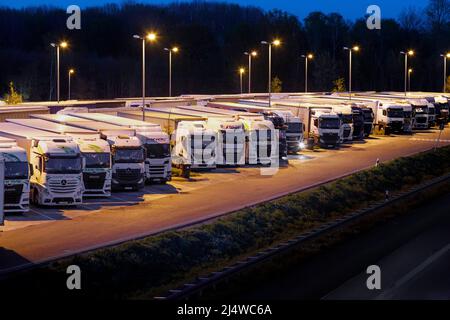 Rastplatz Neufelder Heide an der A40 Stockfoto