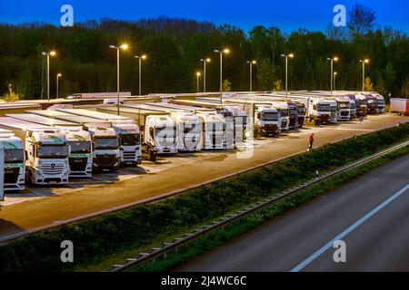 Rastplatz Neufelder Heide an der A40 Stockfoto