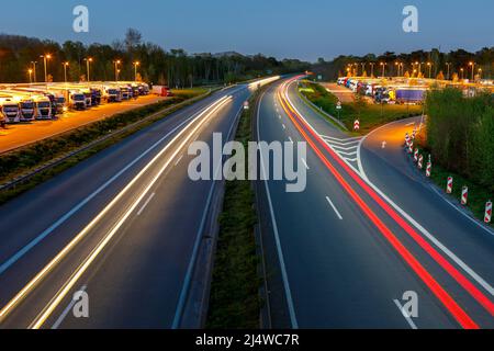 Rastplatz Neufelder Heide an der A40 Stockfoto