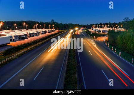 Rastplatz Neufelder Heide an der A40 Stockfoto