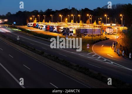 Rastplatz Neufelder Heide an der A40 Stockfoto