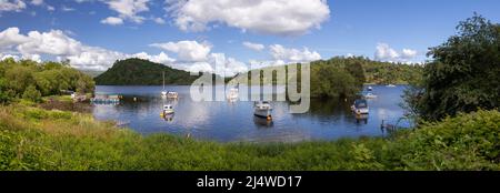 Panoramablick auf Loch Lomond von Aldochlay, Schottland Stockfoto