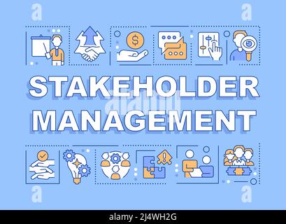 Stakeholder Management Word Concepts blaues Banner Stock Vektor
