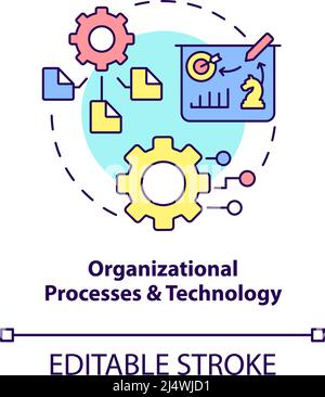 Symbol für organisatorische Prozesse und Technologiekonzept Stock Vektor