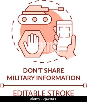 Teilen Sie keine militärischen Informationen Terrakotta-Konzept-Symbol Stock Vektor