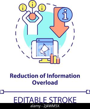 Symbol für das Konzept zur Reduzierung der Informationsüberlastung Stock Vektor