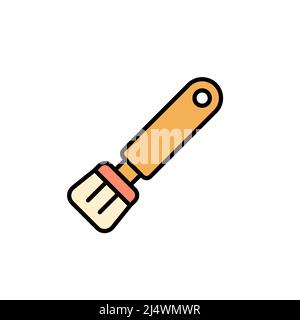 Basting Pinsel Vektor-Symbol. Flache Farbzeichen für mobile Konzept und Web-Design. BBQ-Werkzeug, Pinsel flache Farbe Symbol. Symbol, Logo-Illustration. Vektorgrafik Stock Vektor