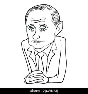 Vladimir Putin Karikatur Illustration Vektor Stock Vektor