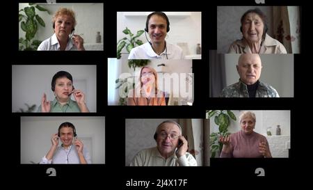 Hunderte von multirassischen Menschen Menschenmenge Porträts Kopfaufnahmen Sammlung, Collage Mosaik. Viele viele multikulturelle verschiedene männliche und weibliche lächelnde Gesichter Stockfoto
