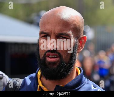 Jamie Jones-Buchanan Interim Head Coach von Leeds Nashörner kommt vor dem heutigen Spiel im Jungle Stadium zur Wundheilung Stockfoto