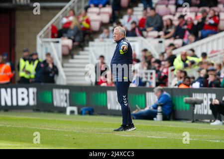 Middlesbrough, Großbritannien. 18. April 2022. Chris Wilder Manager von Middlesbrough in Middlesbrough, Großbritannien am 4/18/2022. (Foto von Ben Early/News Images/Sipa USA) Quelle: SIPA USA/Alamy Live News Stockfoto