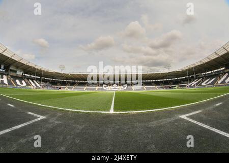 Allgemeine Bodenansicht im MKM-Stadion vor dem heutigen Betfred Super League-Spiel in, am 4/18/2022. (Foto von David Greaves Fotos/ Via/News Images/Sipa USA) Quelle: SIPA USA/Alamy Live News Stockfoto