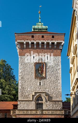 St. Florians Tor, Krakau, Polen Stockfoto