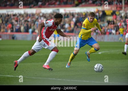 18. April 2022 Wrexham Wales . Die Vanarama National League, Wrexham Wrexham AFC Spielen Sie Altrincham Football Club Stockfoto