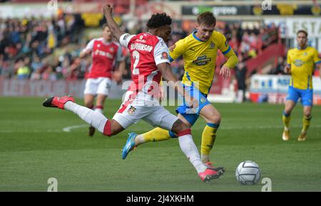 18. April 2022 Wrexham Wales . Die Vanarama National League, Wrexham Wrexham AFC Spielen Sie Altrincham Football Club Stockfoto