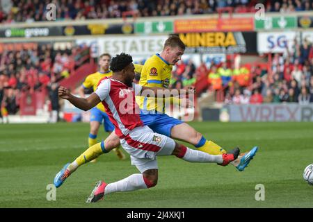 18. April 2022 Wrexham Wales . Die Vanarama National League, Wrexham Wrexham AFC Spielen Sie Altrincham Football Club Stockfoto