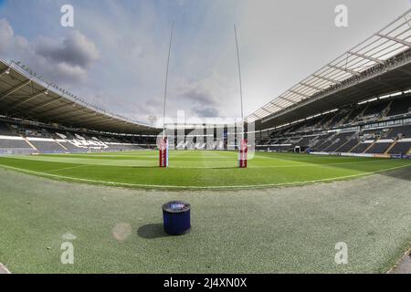 Allgemeine Bodenansicht im MKM-Stadion vor dem heutigen Betfred Super League-Spiel in, am 4/18/2022. (Foto von David Greaves Fotos/ Via/News Images/Sipa USA) Quelle: SIPA USA/Alamy Live News Stockfoto