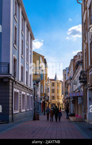 Plovdiv, Zentrum im März, Vintage-Architektur Stockfoto
