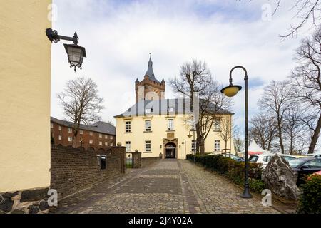 Schwanenburg mit Schwanenturm, dem Wahrzeichen der Stadt Kleve Stockfoto