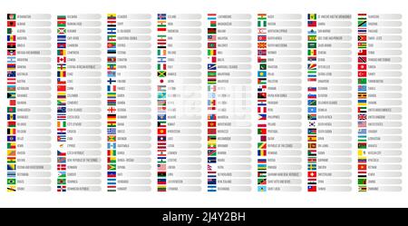 Liste Der Flaggen Der L nder Der Welt Stock Vektorgrafik Alamy