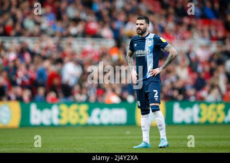 Middlesbrough, Großbritannien. 18. April 2022. Pipa #2 von Huddersfield Town in Middlesbrough, Vereinigtes Königreich am 4/18/2022. (Foto von Ben Early/News Images/Sipa USA) Quelle: SIPA USA/Alamy Live News Stockfoto