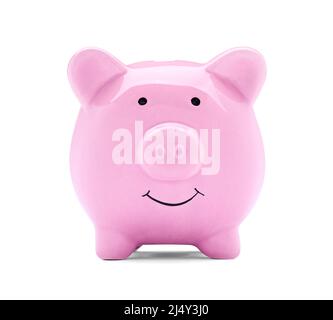 Münze Finanzen Geld sparen Sparschwein Unternehmen Investment Banking Sparschwein Rezession Krise traurig Stockfoto