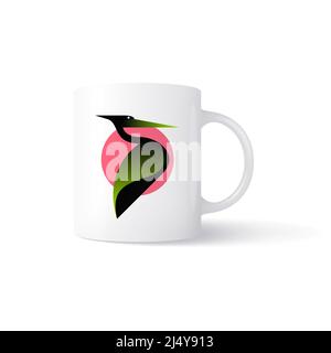 Vector Becher im Mesh-Stil mit Farbverlauf. Bearbeitbare Farbe Stock Vektor