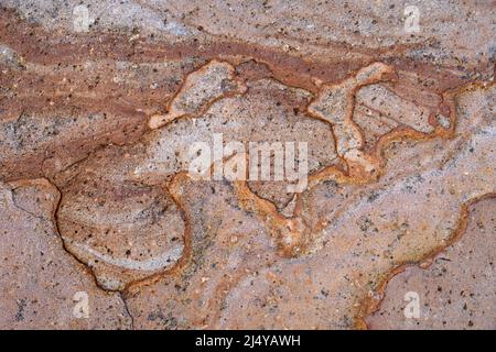 Felskunst; Harris Beach State Park, südliche Küste von Oregon. Stockfoto