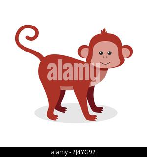 Süßer Affe. Tier aus Afrika. Vektorgrafik in einem flachen Stil. Eps 10 Stock Vektor