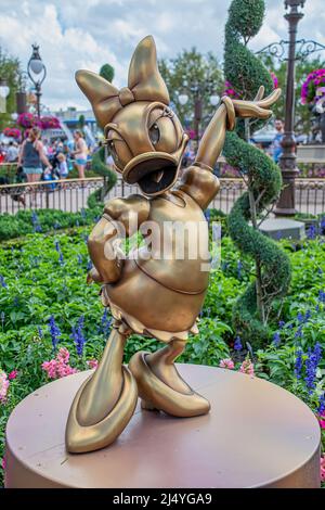 Daisy Duck Gold Statue 50. Anniversary Disney Magic Kingdom Stockfoto