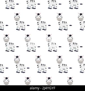 Nahtloses Zebra-Muster. Vektorgrafik in einem flachen Stil. Eps 10 Stock Vektor
