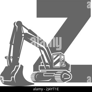 Bagger Symbol mit Buchstabe Z Design Illustration Vektor Stock Vektor