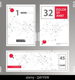 Poster zur Anschlussgestaltung. Design der Informationsbroschüre für den Bildungs Vektor des Grafikelements. Konzept der digitalen Wissenschaftstechnologie Stock Vektor