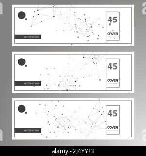 Poster zur Anschlussgestaltung. Design der Informationsbroschüre für den Bildungs Vektor des Grafikelements. Konzept der digitalen Wissenschaftstechnologie Stock Vektor