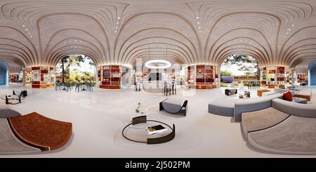 3D-Render arbeiten Büro innen Stockfoto