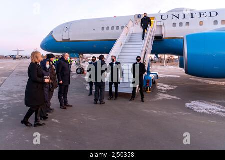 Staatssekretär Antony J. Blinken trifft am 19. Januar 2022 in Kiew, Ukraine, ein. [Foto des Außenministeriums von Ron Przysucha Stockfoto