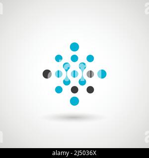 Vektor isoliert Kreis Logo Design-Vorlage. Abstraktes Punktsymbol. Symbol in runder Form. Stock Vektor