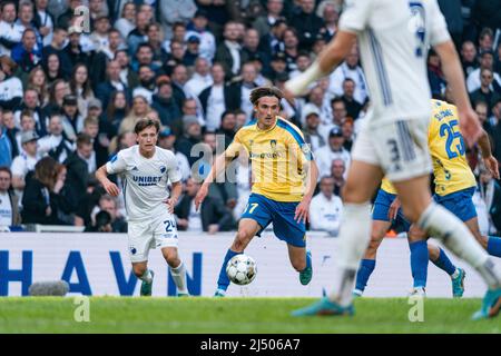 Kopenhagen, Dänemark. 18. April 2022. Christian Friedrich (37) aus Broendby, GESEHEN BEIM Superliga-Spiel 3F zwischen dem FC Kopenhagen und Broendby IF im Kopenhagener Park. (Foto: Gonzales Photo/Alamy Live News Stockfoto