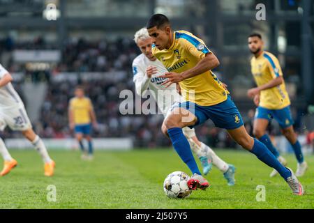 Kopenhagen, Dänemark. 18. April 2022. Jagvir Singh (31) aus Broendby, GESEHEN WÄHREND des Superliga-Spiels 3F zwischen dem FC Kopenhagen und Broendby IF in Parken in Kopenhagen. (Foto: Gonzales Photo/Alamy Live News Stockfoto