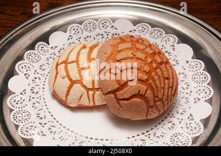 Die mexikanische Küche bekannt als conchas oder süßes Brot Stockfoto