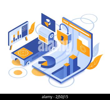 Verwaltung personenbezogener Daten mithilfe von Sicherheitsrichtlinien. Priorisierung von Informationssicherheitsstrategien und Backup-Strategien Stock Vektor