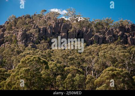 Hanging Rock in den Macedon Ranges außerhalb von Melbourne, Victoria, Australien Stockfoto