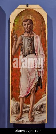 S. Giovanni Battista , particolare dal Polittico - tempera su tavola - Bartolomeo Vivarini - 1464 - Venezia, Gallerie dell’ Accademia Stockfoto