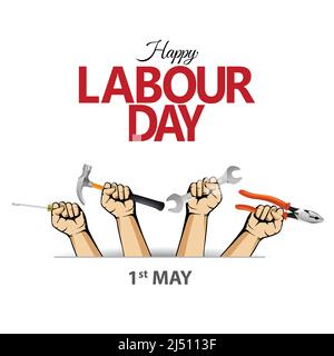 Happy Labor Day am 1. Mai. vektor Illustration Design. Stock Vektor