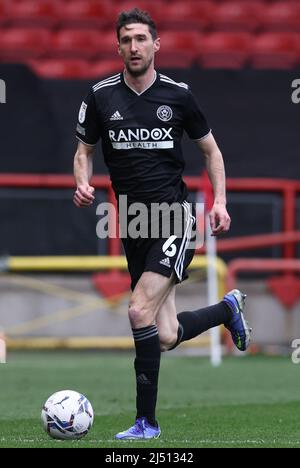 Bristol, England, 18.. April 2022. Chris Basham von Sheffield Utd während des Sky Bet Championship-Spiels in Ashton Gate, Bristol. Bildnachweis sollte lauten: Darren Staples / Sportimage Stockfoto